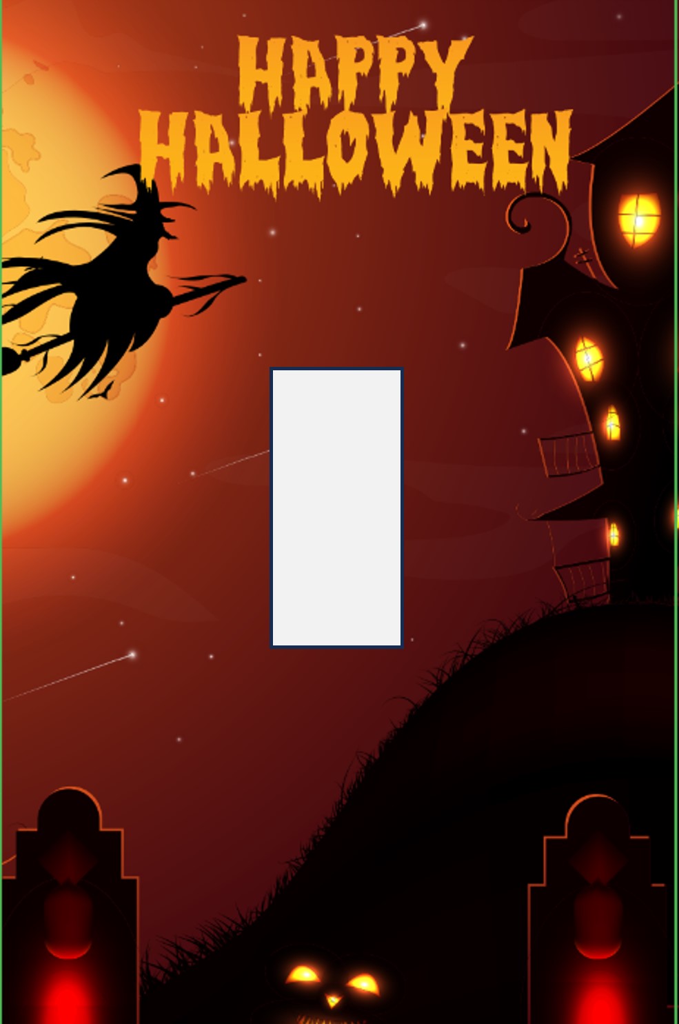 Halloween Night (Witch & Moon) Decorative Magnetic Insert