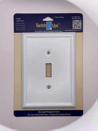 Switch Ups® Single Toggle Wall Plate – White Stamped Steel