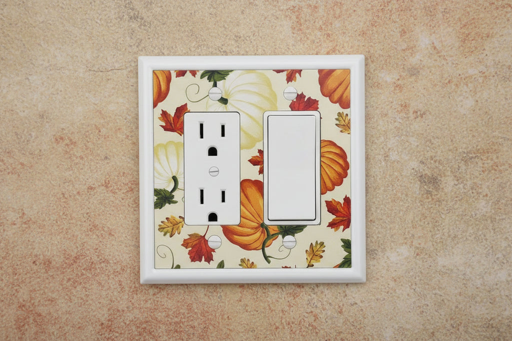 Fall Leaves and Pumpkins Decorative Magnetic Insert