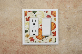 Fall Leaves and Pumpkins Decorative Magnetic Insert