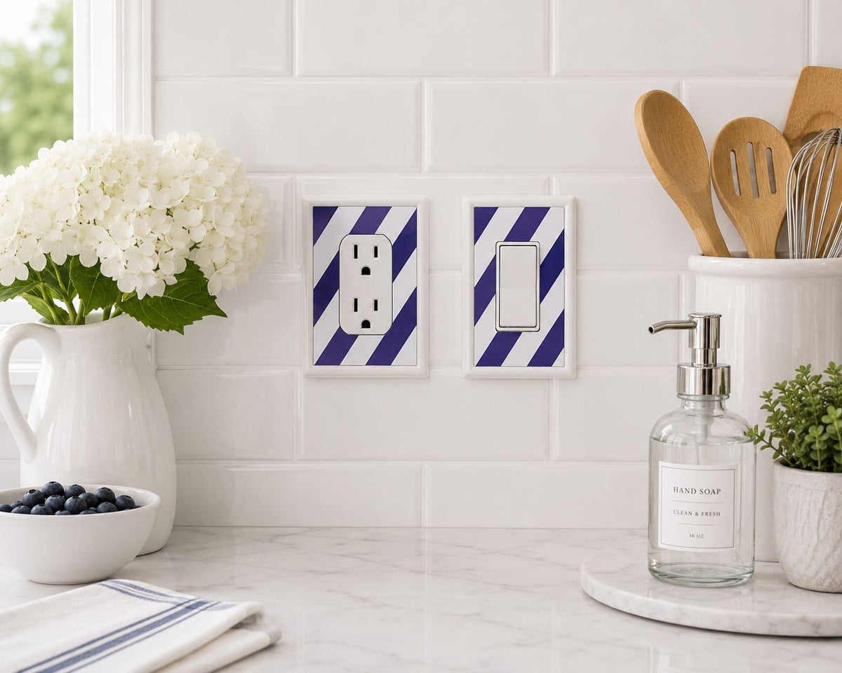 Periwinkle Stripes Decorative Magnetic Insert