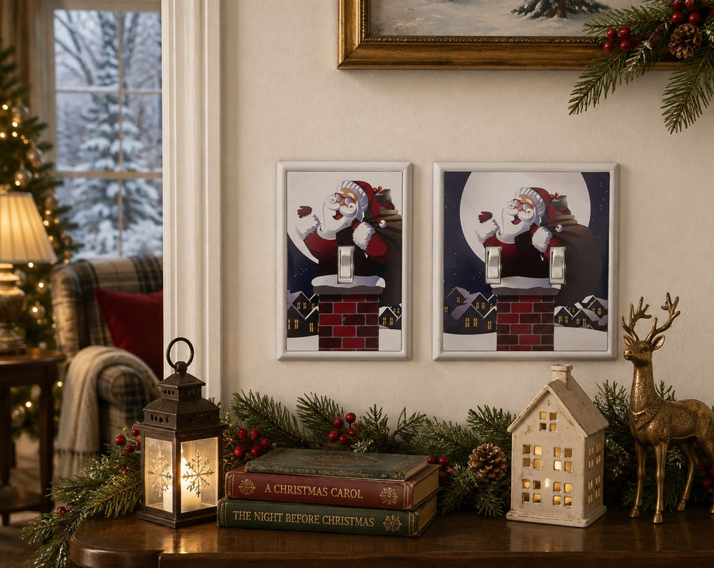 Santa & Chimney Decorative Magnetic Insert