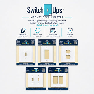 Switch Ups® Wall Plate – White Stamped Steel