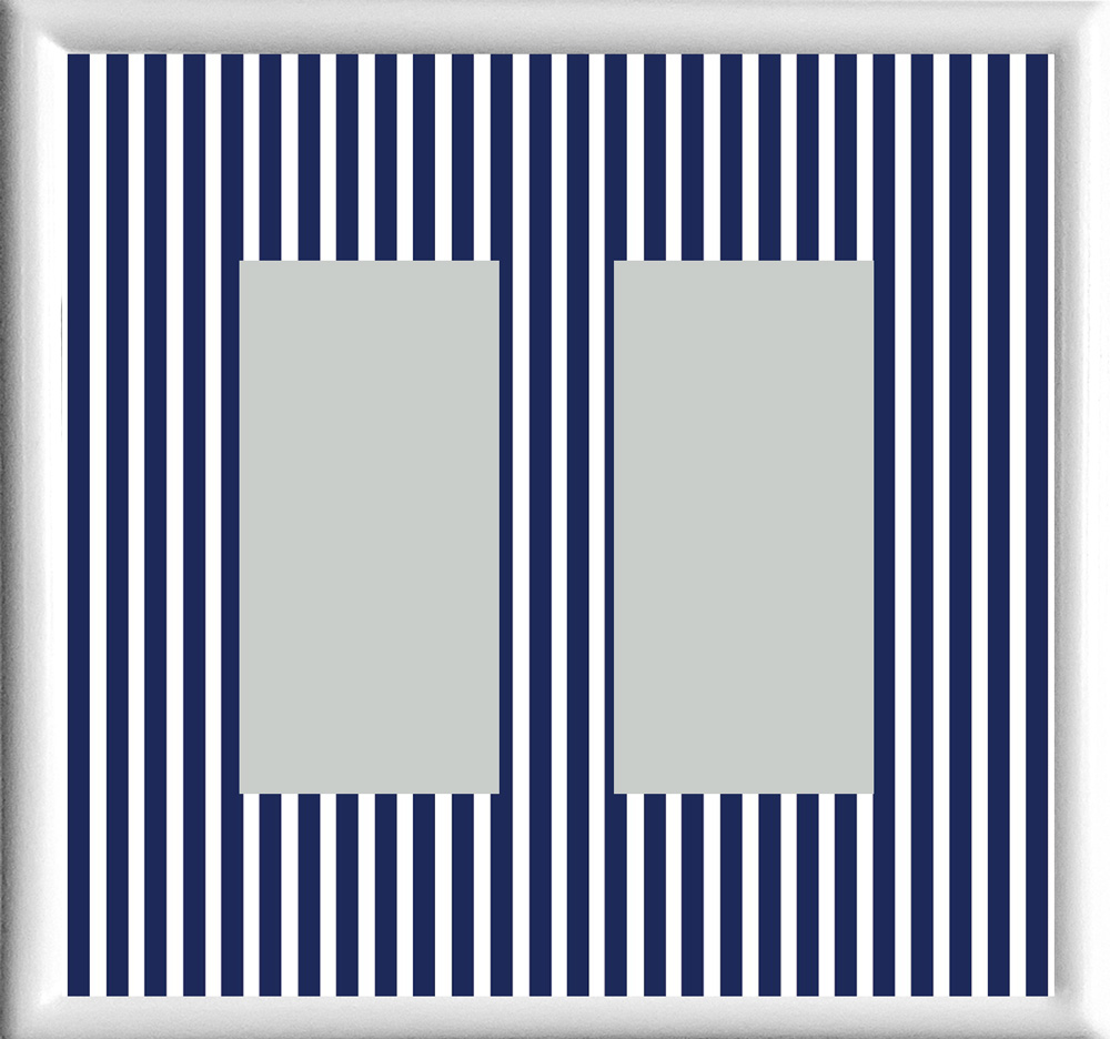 Blue Stripes Double Rocker | Decorator Receptacle