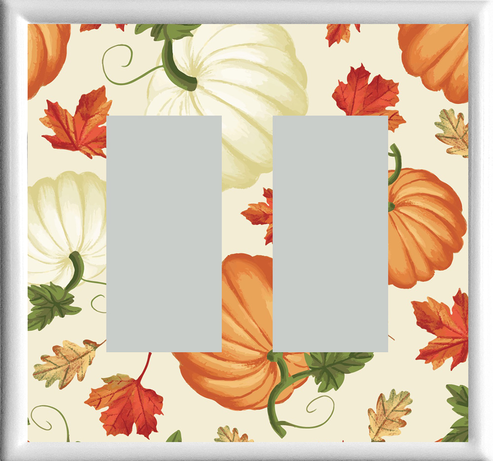 Fall Leaves & Pumpkins Double Rocker | Decorator Receptacle