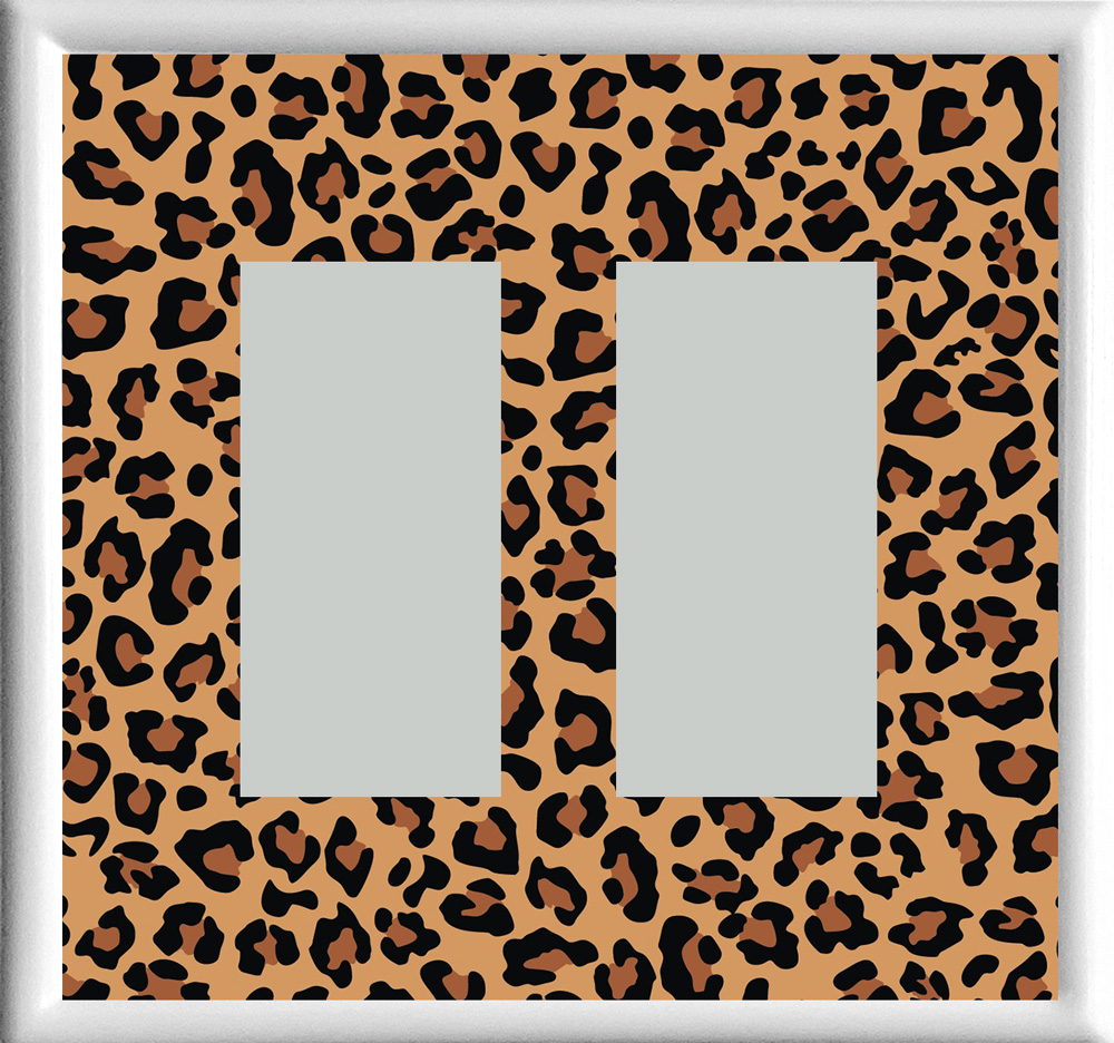 Leopard Print Double Rocker | Decorator Receptacle