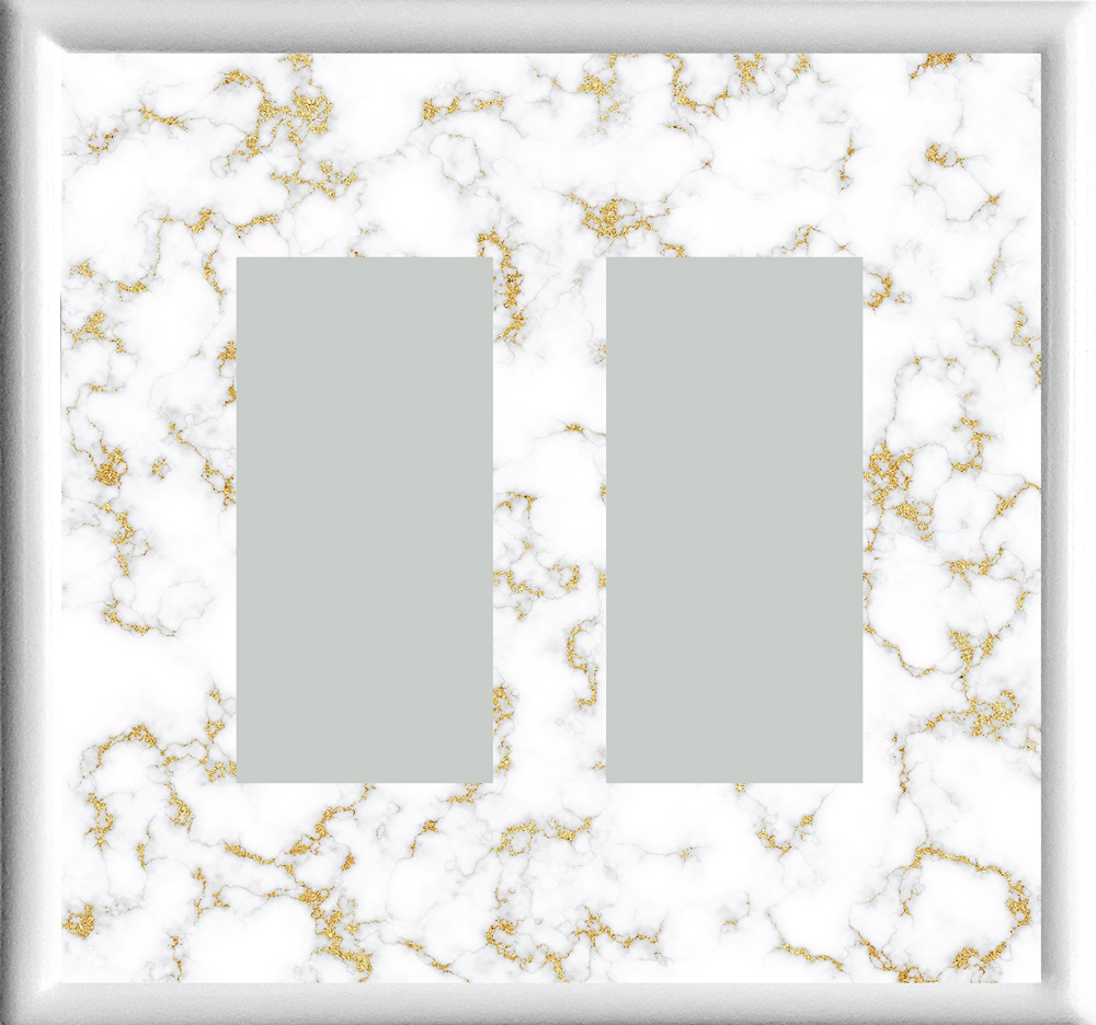 White Marble Double Rocker | Decorator Receptacle